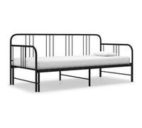 vidaXL Cadre de canapé-lit extensible Noir Métal 90x200 cm Noir G