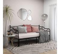 vidaXL Cadre de canapé‑lit extensible Noir métal enduit de poudre 90x200 cm