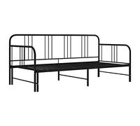 vidaXL Cadre de canapé-lit Extensible sans Matelas Noir Métal 90x200cm