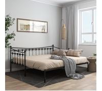 vidaXL Cadre de canapé-lit extensible Noir Métal 90x200 cm Noir G
