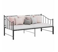 vidaXL Cadre de canapé‑lit extensible 90x200 cm sans matelas Noir métal enduit de poudre
