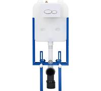 vidaXL Cadre de chasse d'eau avec réservoir blanc 50 x 8 x 131 cm Acier