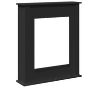 vidaXL Cadre de cheminée Noir 75x20x87,5 cm Bois d'ingénierie, cheminée, Console de cheminée, Ensemble de Tour de cheminée, Tour de cheminée