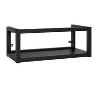vidaXL Cadre de lavabo de Salle de Bain Mural Noir 79x38x31 cm Fer