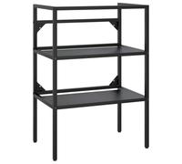 vidaXL Cadre de Lavabo de Salle de Bain Support de Lavabo Meuble de Rangement de Salle de Bain Maison Intérieur Noir 59x38x83 cm Fer