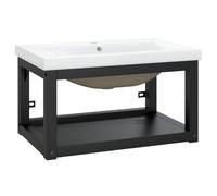 vidaXL Cadre de lavabo 3101383 – Console en fer Noir pour vasque à encastrer