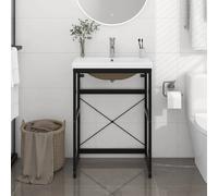 vidaXL Cadre de Lavabo en Fer Noir