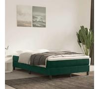 vidaXL Cadre de lit à Lattes, Lit Rembourré, Lit Double avec Sommier à Lattes, Lit Adulte de Chambre à Coucher, Moderne, Vert Foncé 120x200 cm Velours
