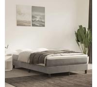vidaXL Cadre de lit à Lattes, Lit Rembourré, Lit Double avec Sommier à Lattes, Lit Adulte de Chambre à Coucher, Moderne, Gris Clair 120x200 cm Velours