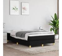 vidaXL Cadre de lit à Lattes, Lit Rembourré avec Sommier à Lattes, Lit Double, Lit Adulte de Chambre à Coucher, Moderne, Noir 120x200 cm Tissu