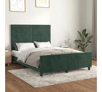 vidaXL Bedframe zonder matras 140x200 cm fluweel donkergroen3125821 Vert G