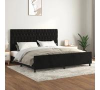 VIDAXL Cadre de Lit 200x200 cm Velours Noir