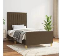 vidaXL Bedframe zonder matras 90x190 cm stof donkerbruin3125182 Marron G
