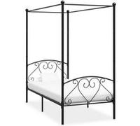 vidaXL Cadre de lit à baldaquin sans matelas noir métal 120x200 cm Noir