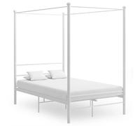 vidaXL Cadre de lit à baldaquin sans matelas blanc 140x200 cm métal