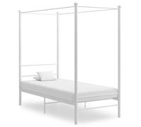 vidaXL Cadre de lit à baldaquin sans matelas blanc métal 100x200 cm
