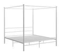 vidaXL Cadre de lit à baldaquin Blanc Métal 200x200 cm