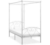 vidaXL Cadre de lit à baldaquin en métal 90 x 200 cm sans matelas Blanc