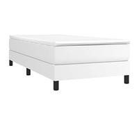 vidaXL Cadre de lit rembourré à lattes – Similicuir Blanc 80x200 cm