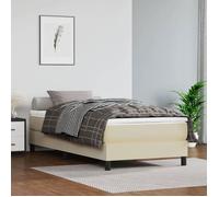 vidaXL Sommier à ressorts de lit Crème 90x190 cm Similicuir