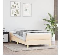 vidaXL Cadre de lit à lattes crème 90x200 cm tissu 3120587