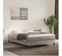 vidaXL Cadre de Lit à Lattes, Lit Rembourré, Lit Double avec Sommier à Lattes, Lit Adulte de Chambre à Coucher, Moderne, Gris Clair 140x190 cm Velours