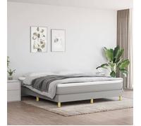 vidaXL Cadre de lit rembourré 160x200 cm tissu gris clair avec sommier à lattes