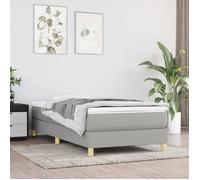 vidaXL Cadre de lit à lattes gris clair 90x200 cm tissu 3120582