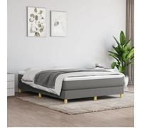 vidaXL Cadre de lit à lattes gris foncé 140x190 cm tissu 3120607