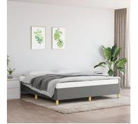 vidaXL Cadre de lit à Lattes, Lit Rembourré, Lit Double avec Sommier à Lattes, Lit Adulte de Chambre à Coucher, Moderne, Gris Foncé 160x200 cm Tissu