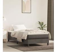 vidaXL Cadre de lit à lattes rembourré – Lit simple adulte en velours gris foncé 90x200 cm
