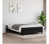 vidaXL Cadre de lit à Lattes, Lit Rembourré avec Pieds, Lit Double avec Sommier à Lattes, Lit Adulte de Chambre à Coucher, Moderne, Noir 140x190 cm Tissu