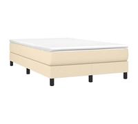 vidaXL Cadre de lit rembourré à lattes – Lit double, pieds, moderne – Crème 120x200 cm Tissu