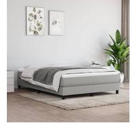 vidaXL Cadre de lit à lattes rembourré avec pieds – Lit double 140x190 cm, tissu gris clair moderne