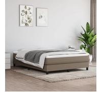 vidaXL Cadre de lit rembourré à lattes Tissu taupe 140x190 cm