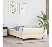 vidaXL Cadre de lit à lattes sans matelas tissu crème 90x200 cm