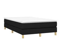 vidaXL Cadre de lit à Lattes, Lit Rembourré avec Sommier à Lattes, Lit Double, Lit Adulte de Chambre à Coucher, Moderne, Noir 120x200 cm Tissu