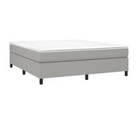vidaXL Cadre de lit à Lattes, Lit Rembourré, Lit Double avec Sommier à Lattes, Lit Adulte de Chambre à Coucher, Moderne, Gris Clair 180x200 cm Tissu