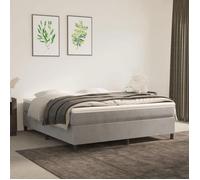 vidaXL Cadre de lit à Lattes, Lit Rembourré, Lit Double avec Sommier à Lattes, Lit Adulte de Chambre à Coucher, Moderne, Gris Clair 160x200 cm Velours