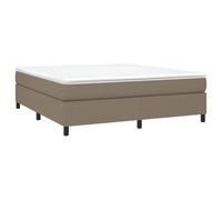 vidaXL Cadre de lit rembourré à lattes - Lit double moderne Taupe 180x200 cm Tissu