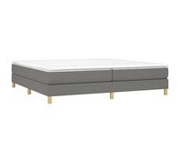 vidaXL Cadre de lit à Lattes, Lit Rembourré, Lit Double avec Sommier à Lattes, Lit Adulte de Chambre à Coucher, Moderne, Gris Foncé 200x200 cm Tissu