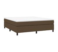 vidaXL Cadre de lit à Lattes, Lit Rembourré, Lit Double avec Sommier à Lattes, Lit Adulte de Chambre à Coucher, Moderne, Marron Foncé 160x200 cm Tissu