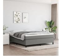 vidaXL Cadre de lit double rembourré avec sommier à lattes Tissu Gris foncé 160x200 cm