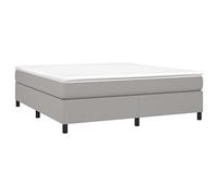 vidaXL Lit double rembourré Cadre à lattes moderne Tissu gris clair 160x200 cm