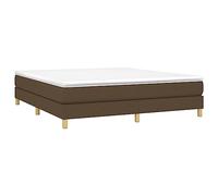 vidaXL Cadre de lit à Lattes, Lit Rembourré, Lit Double avec Sommier à Lattes, Lit Adulte de Chambre à Coucher, Moderne, Marron Foncé 180x200 cm Tissu