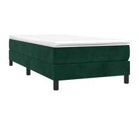 vidaXL Cadre de lit à Lattes, Lit Rembourré, Lit Simple avec Sommier à Lattes, Lit Adulte de Chambre à Coucher, Moderne, Vert Foncé 90x190 cm Velours