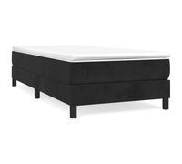 vidaXL Cadre de Lit à Lattes, Lit Rembourré, Lit Simple avec Sommier à Lattes, Lit Adulte de Chambre à Coucher Intérieur, Moderne, Noir 80x200 cm Velours