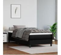 vidaXL Cadre de lit à lattes rembourré simple Sommier similicuir Noir 90x190 cm