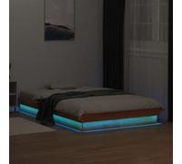 vidaXL Cadre de lit à LED sans matelas 120x200 cm bois massif 844413