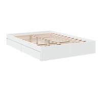 vidaXL Cadre de lit à tiroirs Blanc 120x190 cm Bois d'ingénierie, lit, lit de Rangement, Cadre de lit Double, lit Double, Meuble de Chambre à Coucher